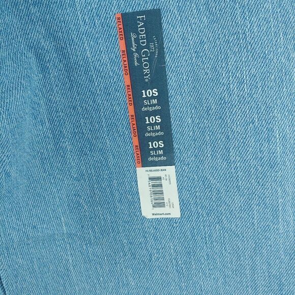Faded Glory Boy's Relaxed Fit Adjustable Waist Blue Jeans Size 10S Light Wash - Picture 8 of 8